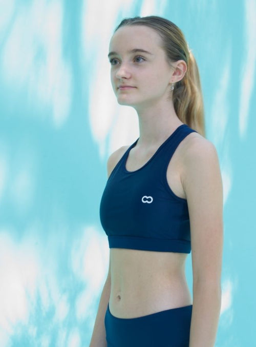 smoov luxeco racer back crop top - blueberry
